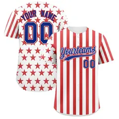 White Red American Flag Graffiti Pattern Baseball Jersey