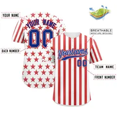 White Red American Flag Graffiti Pattern Baseball Jersey 2