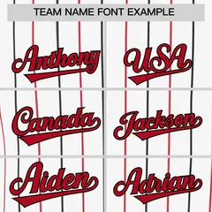 White Red and Black Bi-Color Striped Baseball Jersey 3