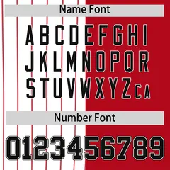 White Red and Black Pinstripe Raglan Baseball Jersey 5