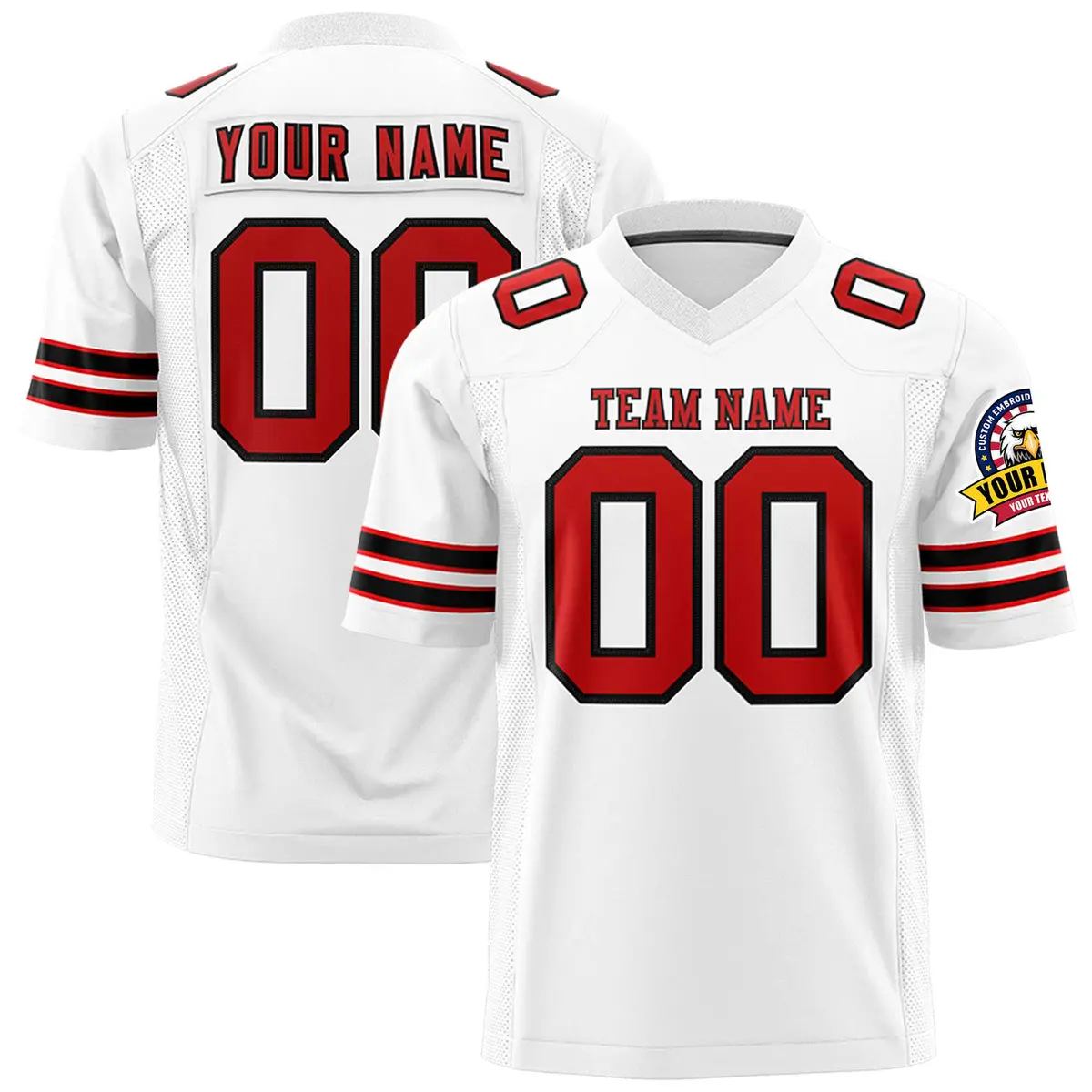 White Red-Black Classic Authentic Football Jersey