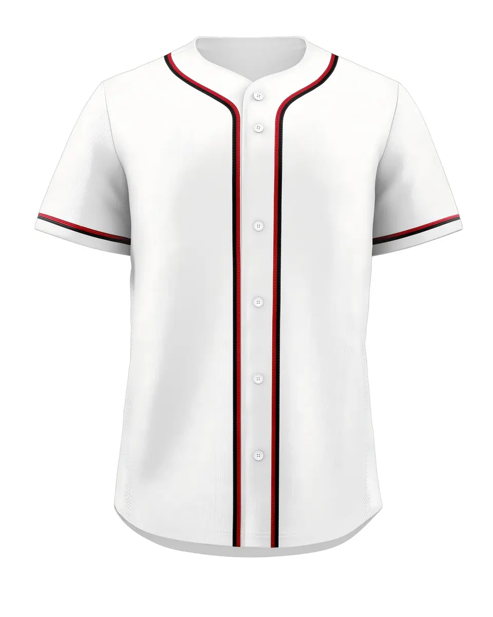 White Red-Black Classic Baseball Jersey For Men