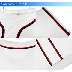 White Red-Black Classic Baseball Jersey For Men 8