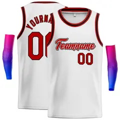 White Red-Black Classic Casual Men Basketball Jersey