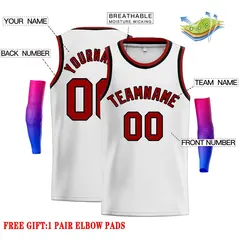 White Red-Black Classic Casual Men Basketball Jersey 2