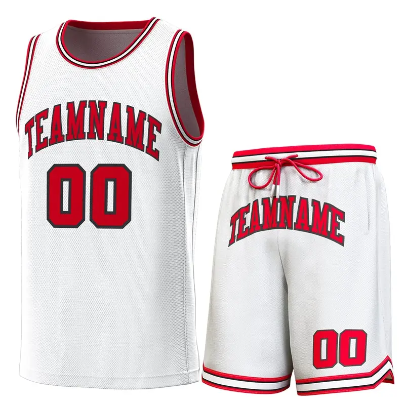 White Red-Black Classic Sets Basketball Jersey