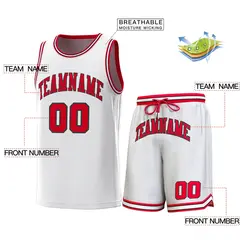 White Red-Black Classic Sets Basketball Jersey 2