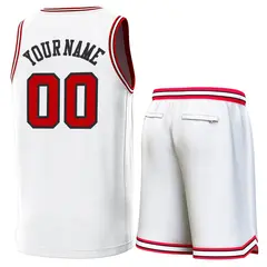 White Red-Black Classic Sets Basketball Jersey 3