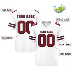 White Red-Black Classic Style Authentic Football Jersey 2