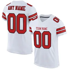White Red-Black Classic Style Mesh Authentic Football Jersey 1