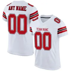 White Red-Black Classic Style Mesh Authentic Football Jersey 1