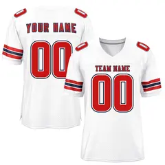White Red-Black Classic Style Mesh Authentic Football Jersey 1