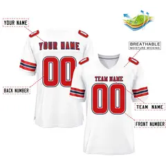 White Red-Black Classic Style Mesh Authentic Football Jersey 2