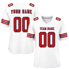 White Red-Black Classic Style Mesh Authentic Football Jersey