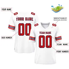 White Red-Black Classic Style Mesh Authentic Football Jersey 2