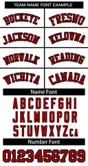 White Red-Black Classic Two-Button Softball Jersey 3