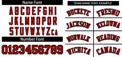 White Red-Black Classic Two-Button Softball Jersey 3