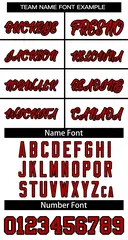White Red-Black Classic Two-Button Softball Jersey 3