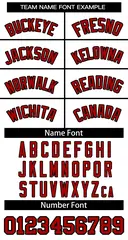 White Red-Black Classic Two-Button Softball Jersey 3