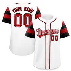 White Red Black Flag Lace Sleeve Baseball Jersey