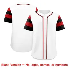 White Red Black Flag Lace Sleeve Baseball Jersey 7
