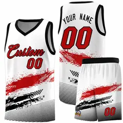 White Red Black Graffiti Basketball Jersey 1