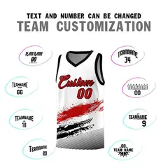 White Red Black Graffiti Basketball Jersey 4