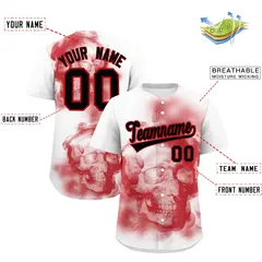 White Red Black Skeleton Graffiti Baseball Jersey 2
