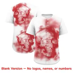 White Red Black Skeleton Graffiti Baseball Jersey 8