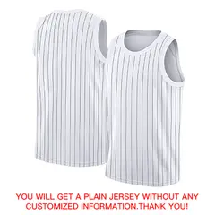 White Red Black Stripe Fashion Basketball Jersey 4