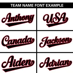 White Red-Black Striped Raglan Sleeves Baseball Jersey 3