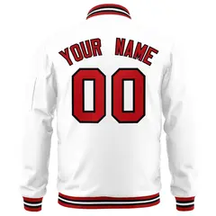 White Red-Black Varsity Full-Zip Letterman Bomber Jacket 4