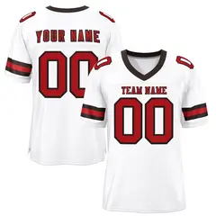White Red-Brown Classic Style Mesh Football Jersey
