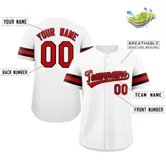White Red-Brown Full-Button Classic Baseball Jersey 2