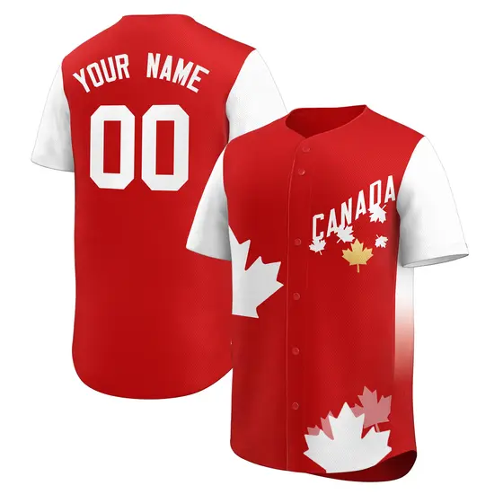 White Red Canada Maple Leaf Graffiti World Cup Game Night Jersey