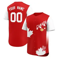 White Red Canada Maple Leaf Graffiti World Cup Game Night Jersey