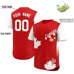 White Red Canada Maple Leaf Graffiti World Cup Game Night Jersey 2