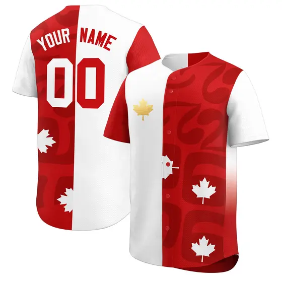 White Red Canada Maple Leaf Graffiti World Cup Group Party Jersey