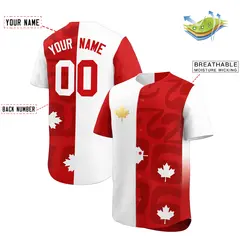 White Red Canada Maple Leaf Graffiti World Cup Group Party Jersey 2