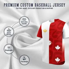 White Red Canada Maple Leaf Graffiti World Cup Group Party Jersey 3