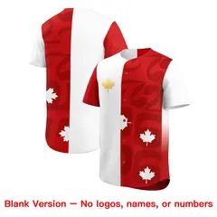 White Red Canada Maple Leaf Graffiti World Cup Group Party Jersey 8