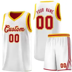 White Red Chest Slash Pattern Basketball Jersey 1
