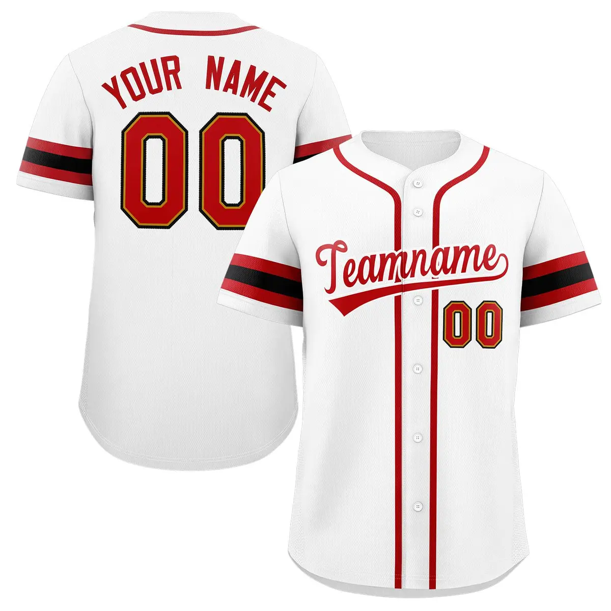 White Red Classic Authentic Baseball Jersey