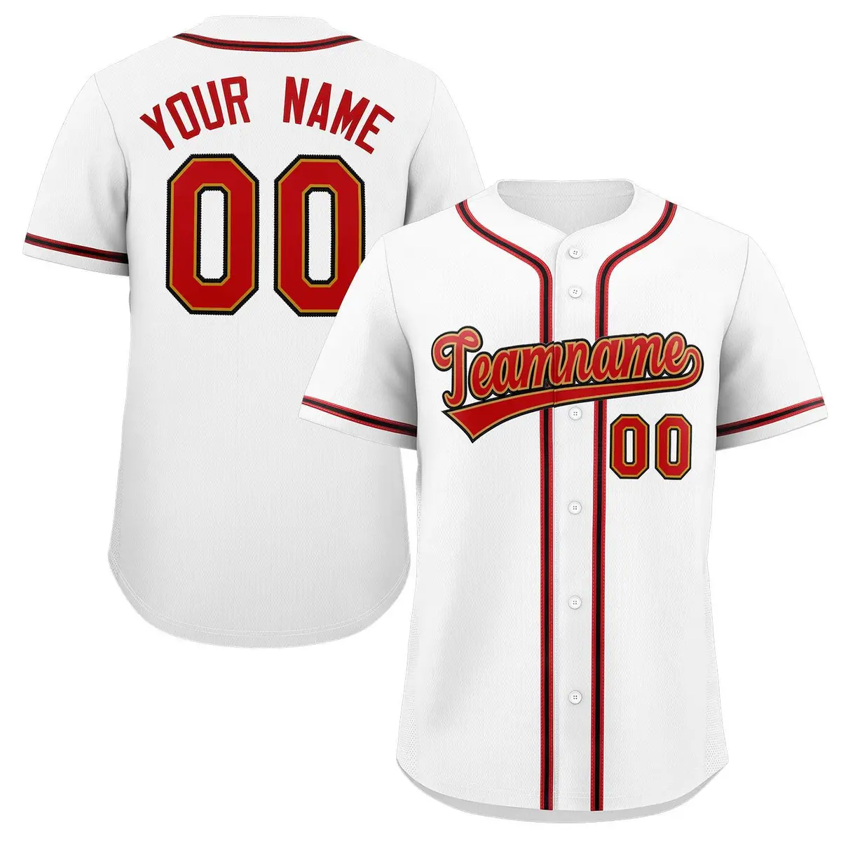 White Red Classic Authentic Baseball Jersey