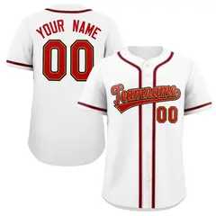 White Red Classic Authentic Baseball Jersey