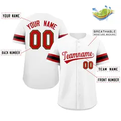 White Red Classic Authentic Baseball Jersey 2