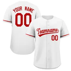 White Red Classic Authentic Baseball Jersey