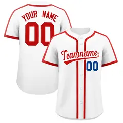White Red Classic Authentic Baseball Jersey