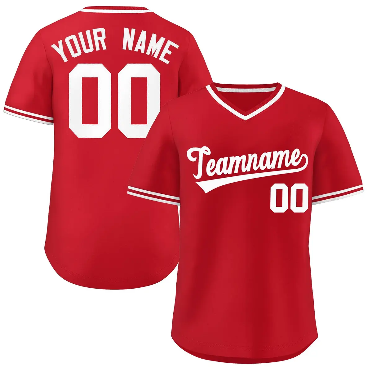 White Red Classic Authentic Pullover Baseball Jersey