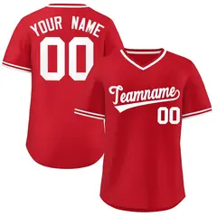 White Red Classic Authentic Pullover Baseball Jersey 1